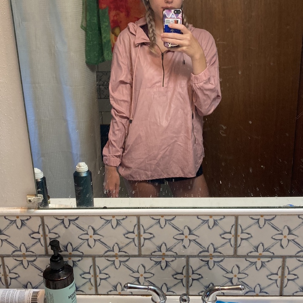 Pink rain jacket